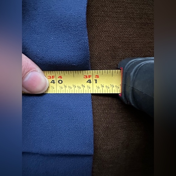 No Tag Blue High Waisted wide Leg Belted.Has Pockets Has Crease in Front Sz L. - Picture 10 of 12